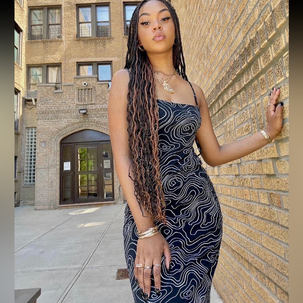 Graphic Dress Ankle Length Body Con size: M 

#y2k #dress